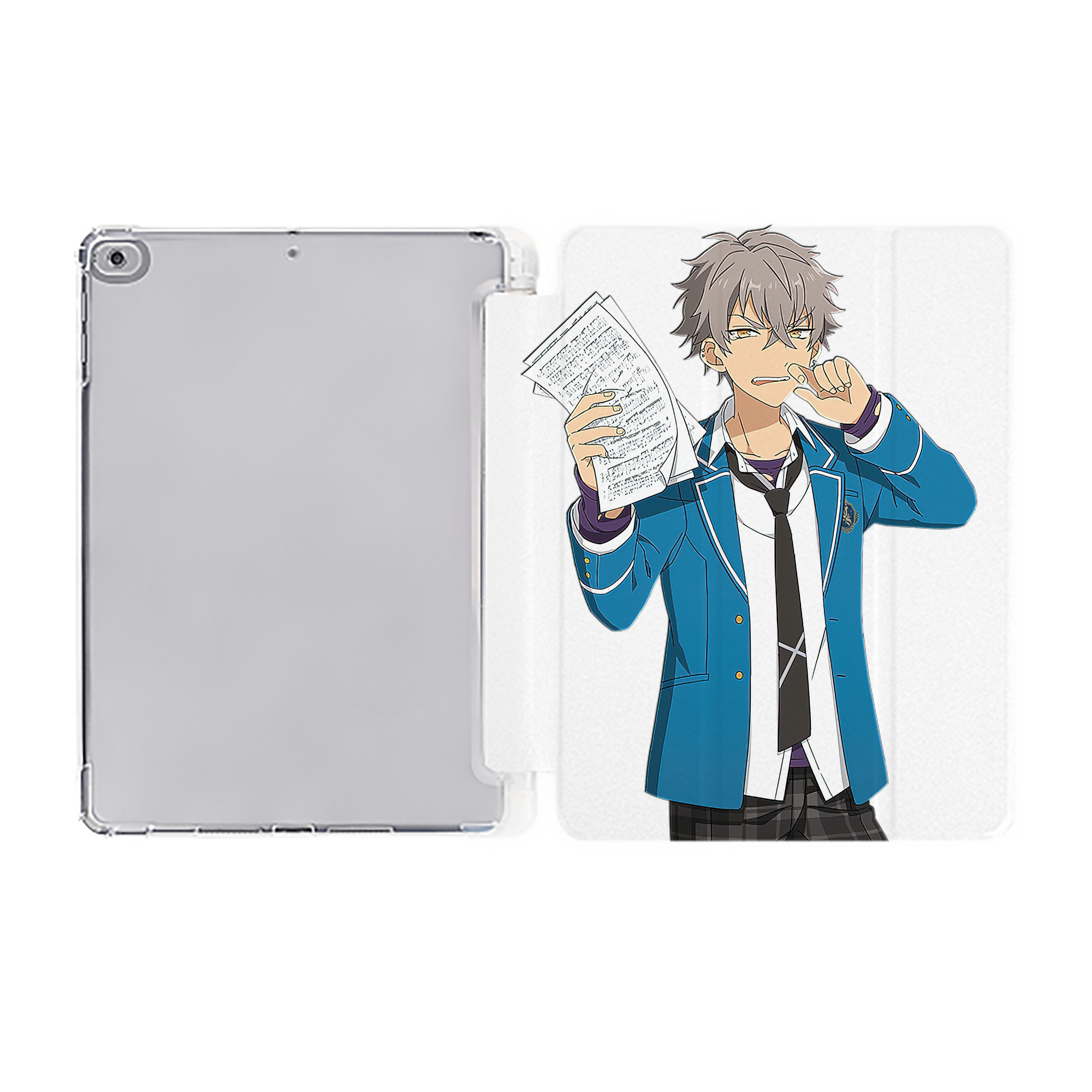 （画像用） あんさんぶるスターズ! Ensemble Stars IPad ケース ペン収納付き 三つ折りスタンド PUレザー×シリコン 対応機種9.5/10.5/10.9インチ